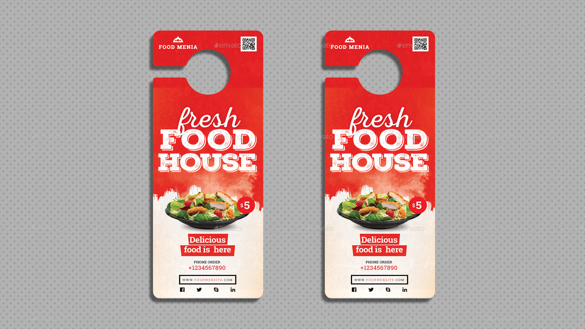 Restaurant Door Hanger, Print Templates GraphicRiver